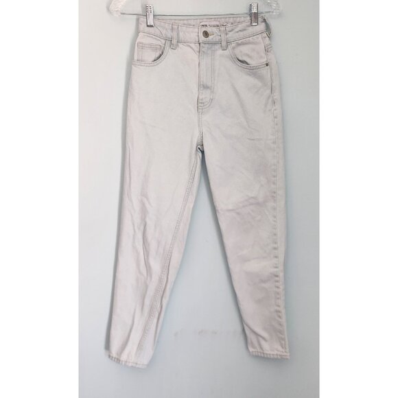 Zara Jeans Join Life Mom Jeans High Waist Tapered Leg Denim Light Blue Sz‎ 00 - Picture 3 of 13